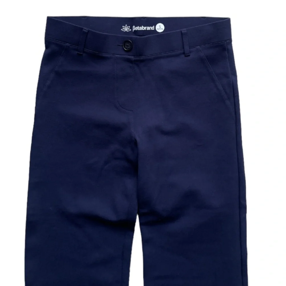 Betabrand Boot-Cut Classic Dress Pant Yoga Pants in Navy